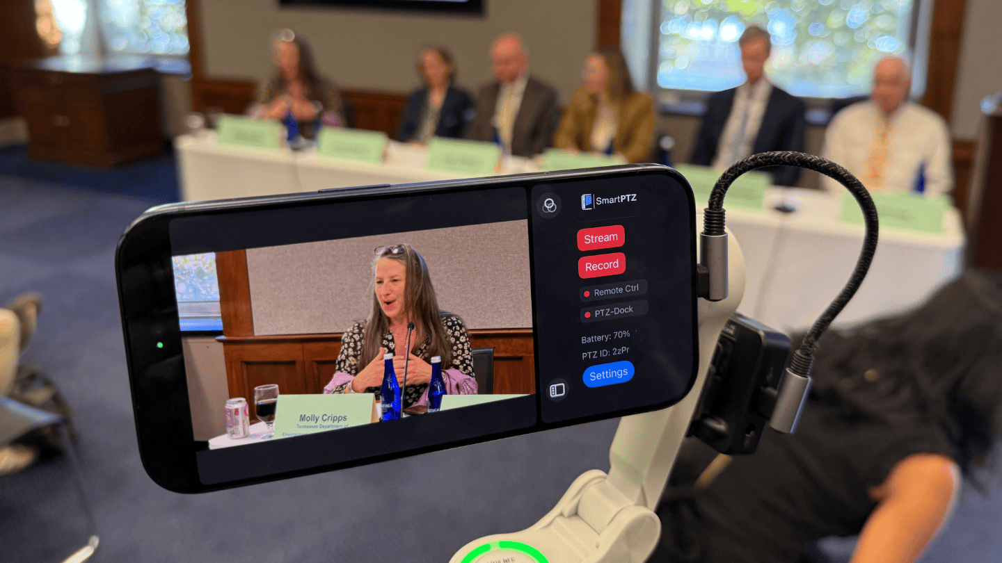 Live panel conversation with synchronized slides